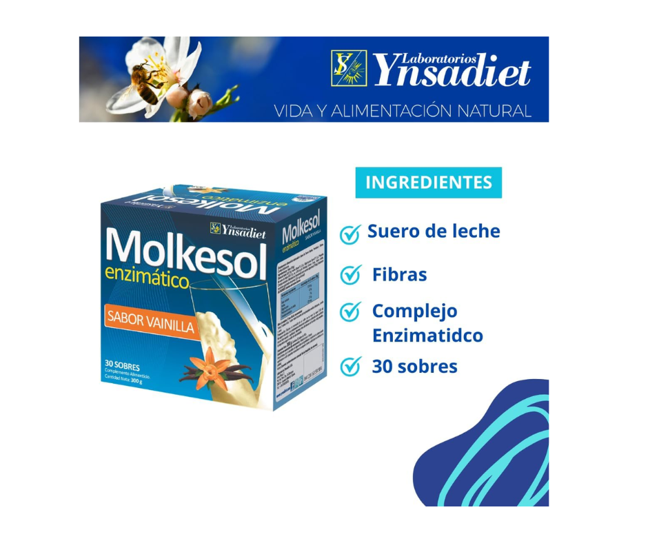 Molkesol Vainilla  Proteina Vegana 30 Sobres