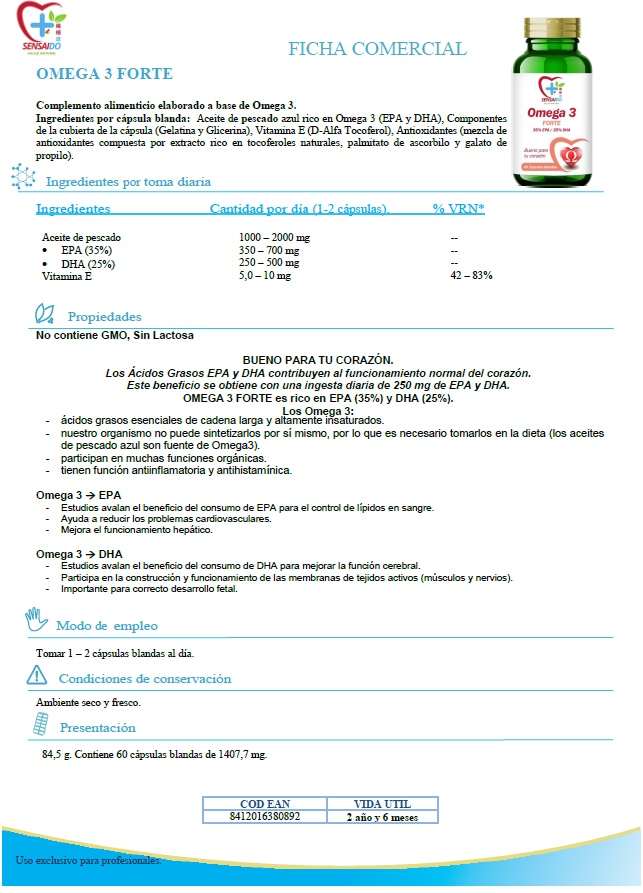 Omega 3 Forte 60 cápsulas